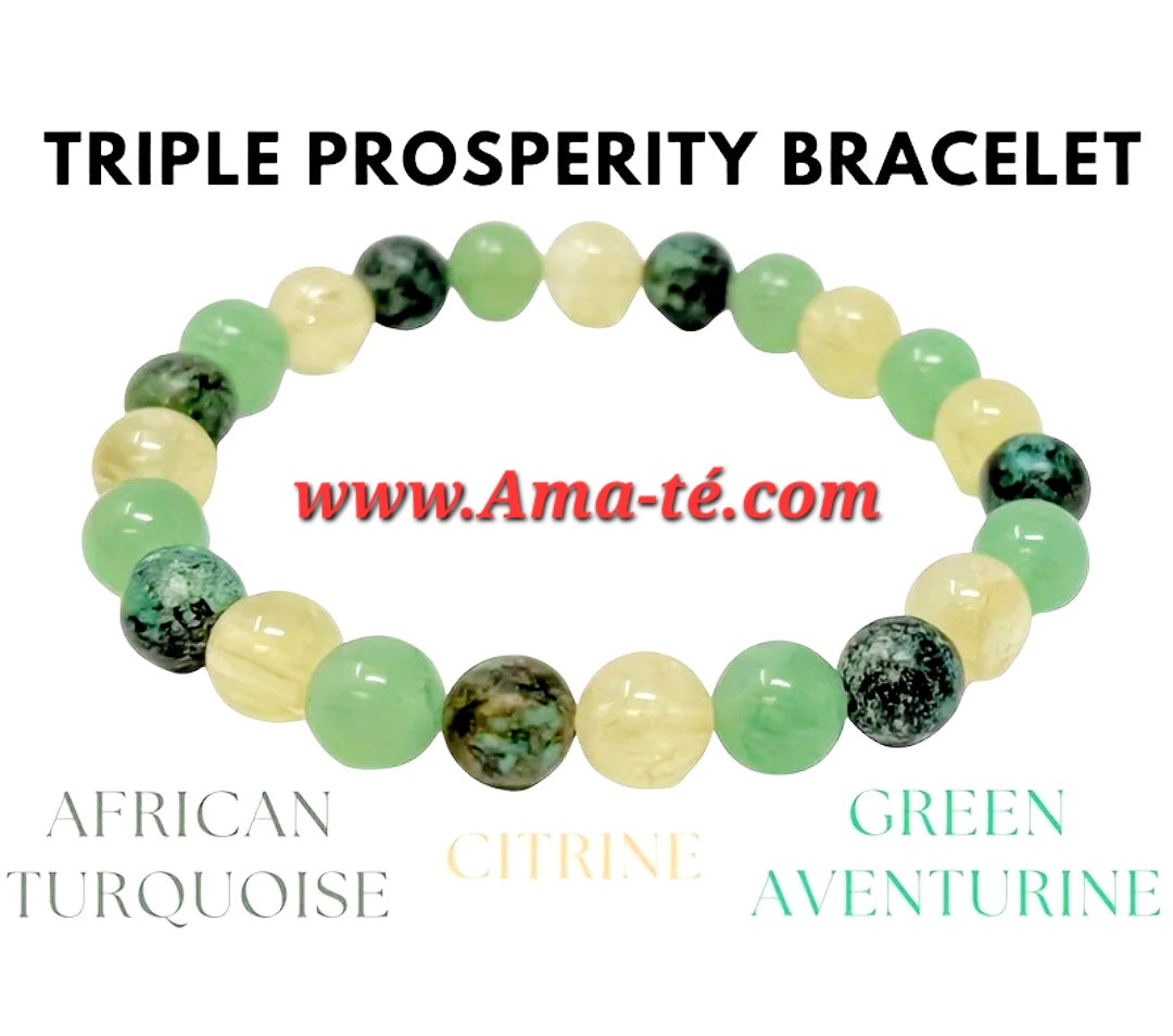 Pulcera De Cuarzos Triple Prosperidad | Triple Prosperity Bracelet