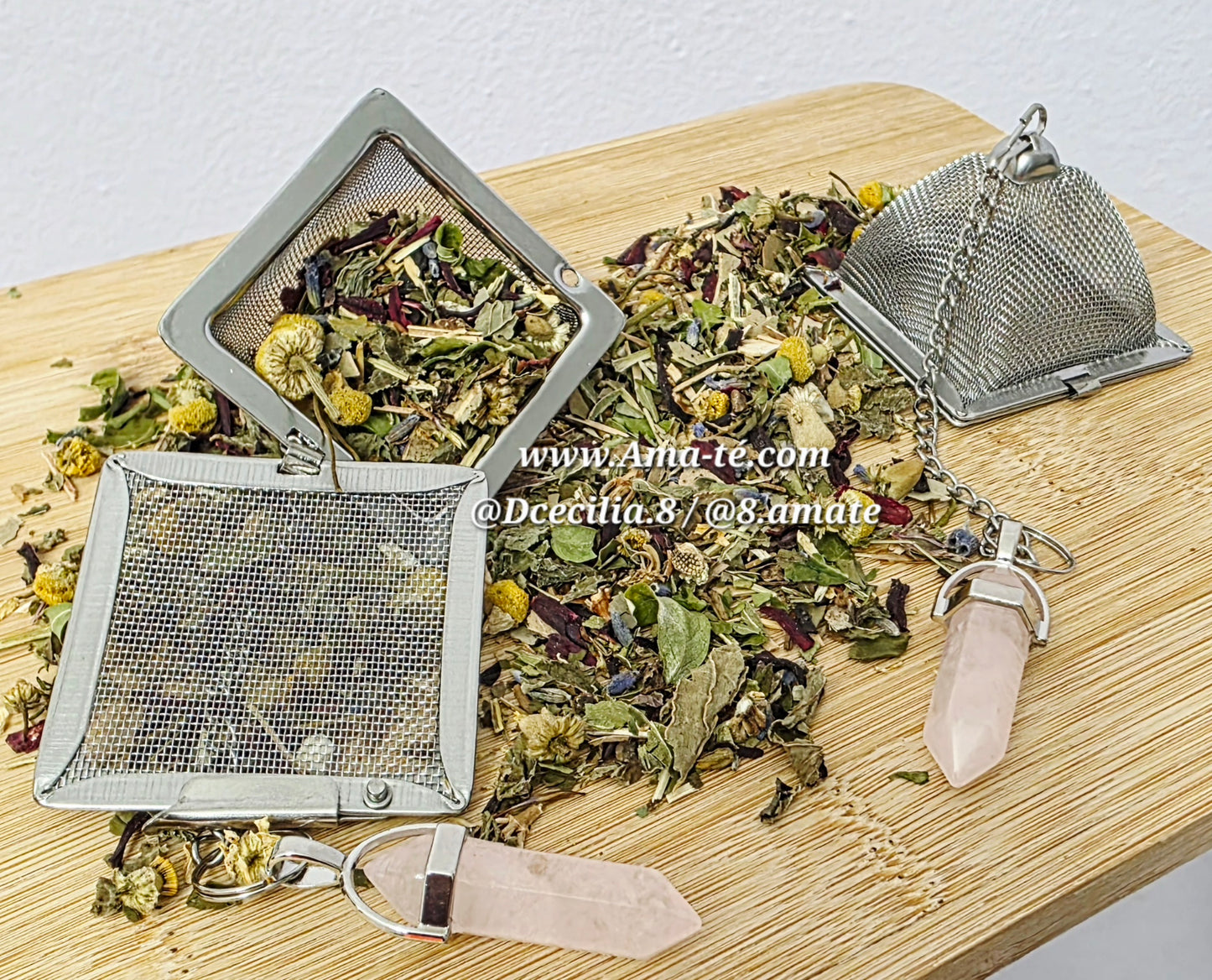 Infusor De Té Con Cuarzo Rosa / Tea Infuser With Rose Crystal